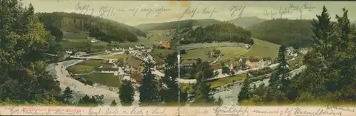 Klapp Ak Schönmünzach im Murgtal Baiersbronn im Schwarzwald, Panorama