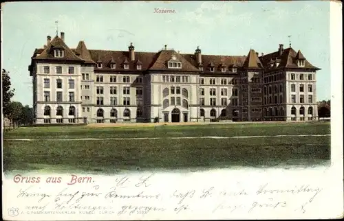Ak Bern in der Schweiz, Kaserne, Rasenfläche