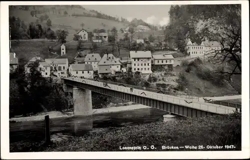 Ak Losenstein Steyr in Oberösterreich, Brücke, Ort