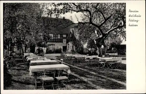 Ak Föckinghausen Bestwig im Sauerland, Pension Waldhaus Föckinghausen, Terrassenpartie