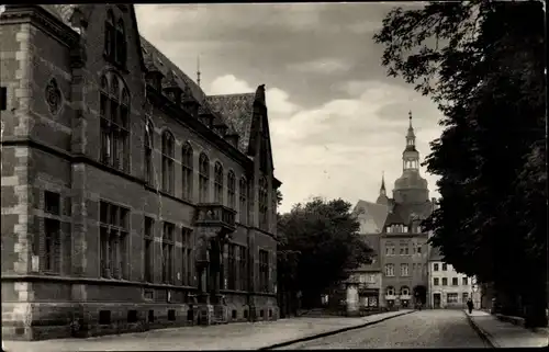 Ak Lutherstadt Eisleben, Post mit Andreaskirche