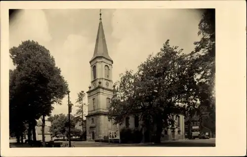 Ak Zossen in Brandenburg, Kirche, Straßenpartie