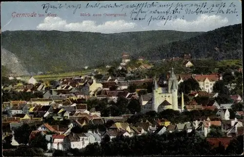 Ak Gernrode Quedlinburg im Harz, Blick zum Ostergrund