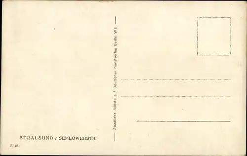 Ak Stralsund in Vorpommern, Semlowerstraße
