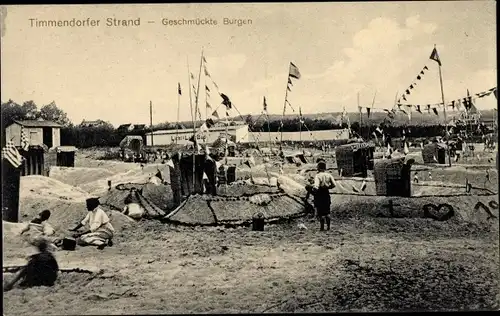 Ak Ostseebad Timmendorfer Strand, Geschmückte Burgen