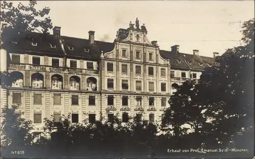 Ak München, Amtsgebäude, erbaut von Prof. Emanuel Seidl