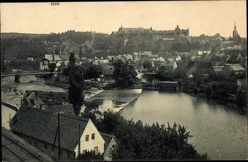 Ak Colditz in Sachsen, Muldetal mit Schloss