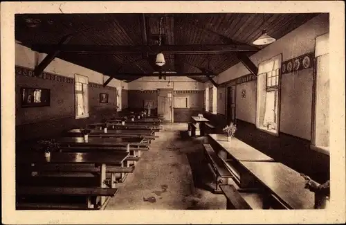 Ak Ostseebad Niendorf Timmendorfer Strand, Ferienkolonie, Innenansicht, Speisesaal