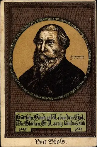 Künstler Ak Schindler, A., Bildhauer Veit Stoß, Portrait