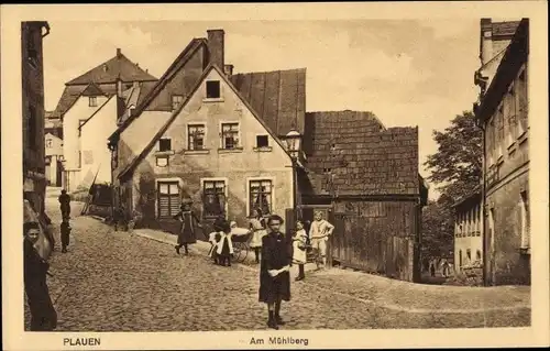 Ak Plauen im Vogtland, Partie am Mühlberg, Kinder, Straßenansicht 