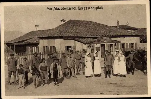 Ak Vom Mazedonischen Kriegsschauplatz, Soldatenheim, Krankenschwestern