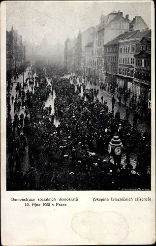 Ak Praha Prag Tschechien, Demonstrace socialnich demokratu 1905