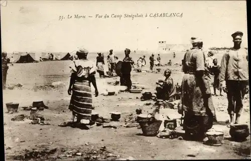 Ak Casablanca Marokko, Vue du Camp Sénégalais