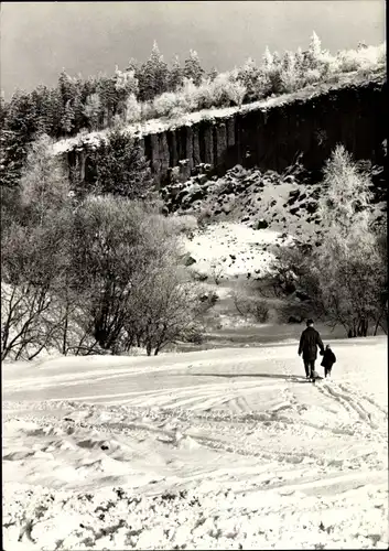 Ak Annaberg Buchholz im Erzgebirge, Am Pöhlberg, Winter, Schnee