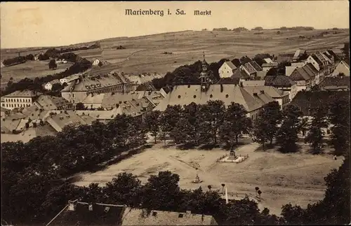 Ak Marienberg im Erzgebirge Sachsen, Markt