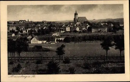 Ak Marienberg im Erzgebirge Sachsen, Blick auf den Ort mit Kirche