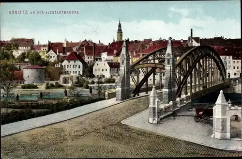 Ak Görlitz in der Lausitz, Partie an der Altstadtbrücke