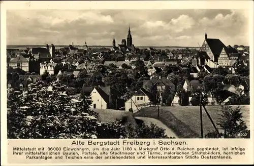 Ak Freiberg in Sachsen, Alte Bergstadt, Blick über die Stadt