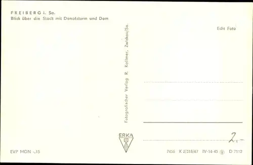 Ak Freiberg in Sachsen, Blick über die Stadt mit Donatsturm und Dom