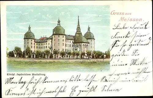 Litho Moritzburg in Sachsen, Jagdschloss