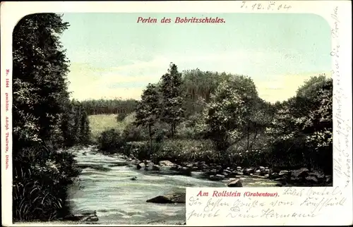 Ak Krummenhennersdorf Halsbrücke in Sachsen, Perlen des Bobritzschtales, am Rollstein (Grabentour)