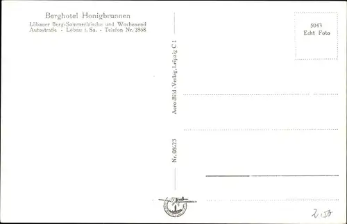 Ak Löbau in Sachsen, Blick auf Berghotel Honigbrunnen