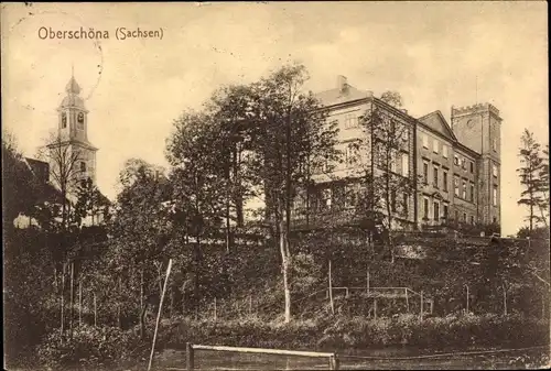 Ak Oberschöna in Sachsen, Teilansicht