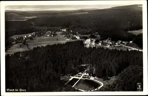 Ak Elend Oberharz am Brocken, Fliegeraufnahme