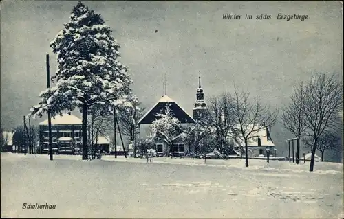 Ak Schellerhau Altenberg im Erzgebirge, Winter im Sächs. Erzgebirge