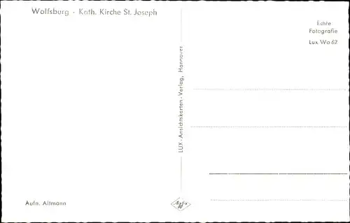 Ak Wolfsburg in Niedersachsen, Kath. Kirche St. Joseph