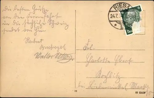 Ak Riesa an der Elbe Sachsen, Karolaschule