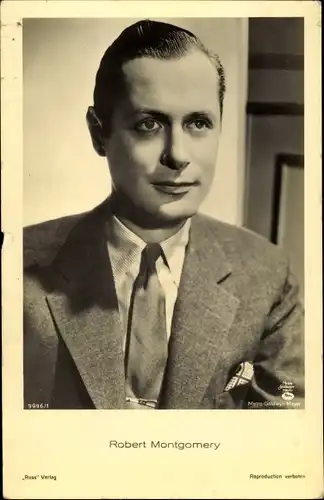 Ak Schauspieler Robert Montgomery, Portrait, Ross Verlag 9096/1