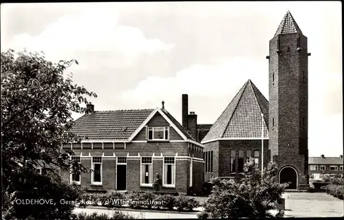 Ak Oldehove Groningen, Geref. Kerk a. d. Wilhelminastraat