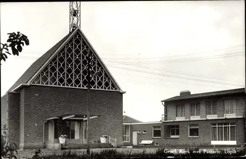 Ak Lopik Utrecht Niederlande, Geref. Kerk met Pastorie