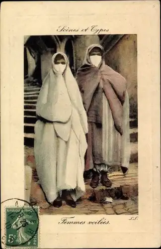 Ak Scenes et Types, Femmes voilees, Maghreb