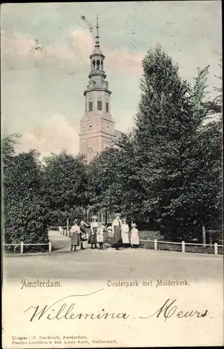 Ak Amsterdam Nordholland Niederlande, Oosterpark met Muiderkerk