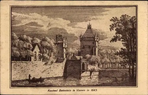 Ak Vianen Utrecht Niederlande, Kasteel Batestein in 1642