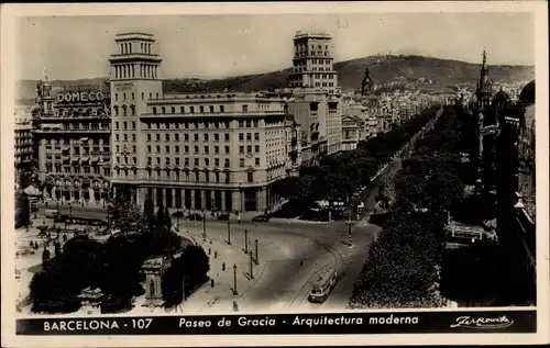 Ak Barcelona Katalonien Spanien, Paseo de Gracia