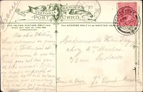 Ak Folkestone Kent England, Entrance to Harbour