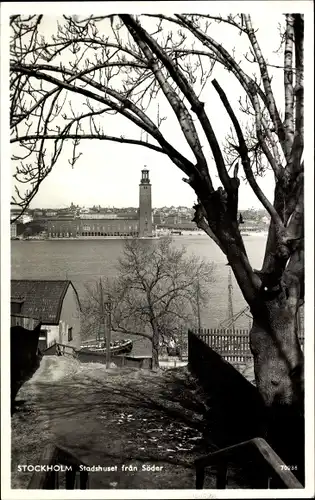 Ak Stockholm Schweden, Stadshuset fran Söder