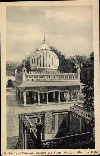 Ak Delhi Indien, Tombs of Princess Jahanara and Nizam-od-din