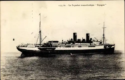 Ak Paquebot Espagne, CGT French Line, Ansicht Steuerbord