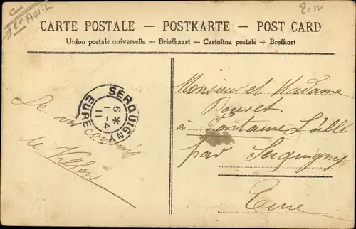 Ak 1. April, Ier Avril, Ansicht eines Fisches mit Blume