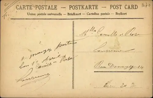 Ak 1. April, Ier Avril, Fisch und weiße Blume