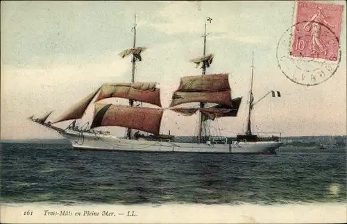 Ak Trois Mats en Pleine Mer, Segelschiff