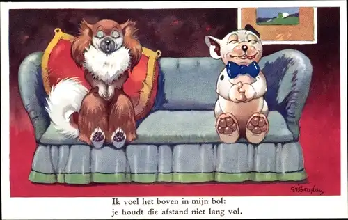 Künstler Ak Studdy, George E., Bonzo the Dog, Ik voel het boven in mijn bol