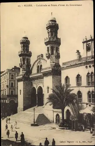 Ak Algier Alger Algerien, La Cathedrale et le Palais d'Hiver du Gouverneur