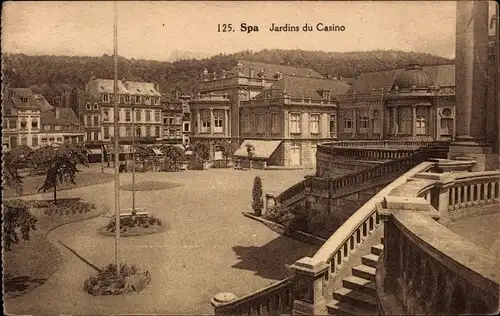 Ak Spa Wallonien Lüttich, Jardins du Casino, Freitreppe