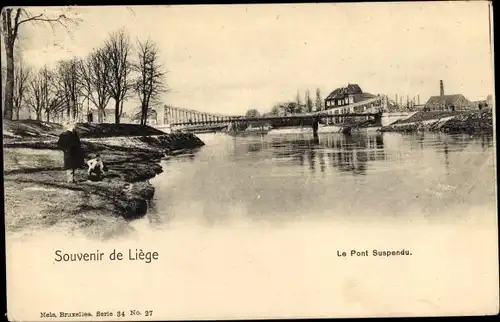 Ak Liège Lüttich Wallonien, Le Pont Suspendu