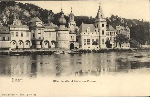 Ak Dinant Wallonien Namur, Hôtel de ville et Hôtel des Postes